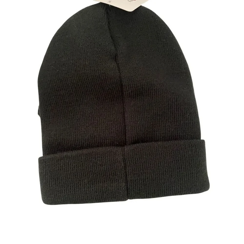 Nike Youth Black Winter 2-Piece Beanie & Gloves Set Brand New Ribbed